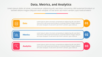 Poster - data metrics and analytics infographic concept for slide presentation with outline rectangle box and