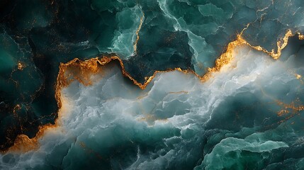 Wall Mural - Marble teal gold abstract pattern high resolution hd background
