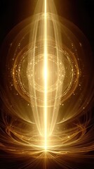 Poster - Golden light radiates from heart center surrounded by mandalas and celestial patterns
