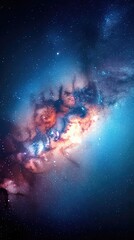Poster - Milky Way galaxy reveals vibrant colors and cosmic wonders in the night sky