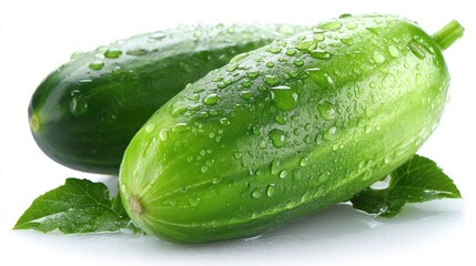 Poster - Fresh cucumbers with droplets showcasing vibrant pickle flavor essence and natural texture