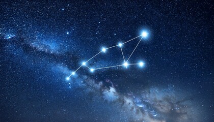 big dipper constellation in the starry night sky isolated bright stars in outer space