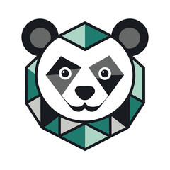 Aufkleber - Logo design featuring a minimalistic representation of a panda's head surrounded by a circular border using a black and white color scheme for branding purposes