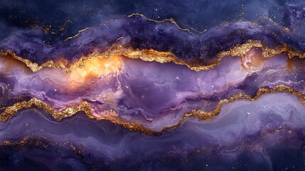 Wall Mural - Purple gold marble modern art high resolution hd background