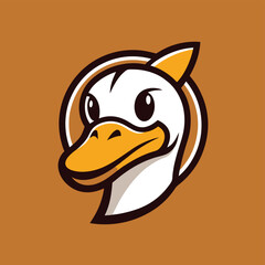 Aufkleber - Vector logo of a duck head design, featuring a stylized illustration in yellow and white, suitable for branding and creative projects