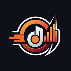 Aufkleber - Creative logo design featuring a music note and headphones, perfect for audio-related brands, streaming services, or music events