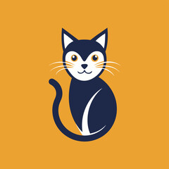 Aufkleber - Stylized cat logo illustration featuring bold colors and distinct design elements that emphasize creativity and playfulness in branding