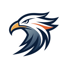 Aufkleber - Stylized eagle logo designed as a vector illustration featuring bold colors emphasizing strength and agility, suitable for sports teams or branding