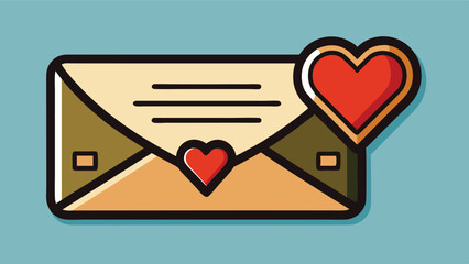 Poster - Colorful illustration of an envelope with a heart and letter, perfect for digital communication and expressions of affection
