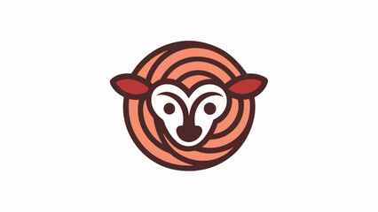 Poster - Stylized ram logo design featuring bold lines and intricate curves reflecting the strength and elegance of the animal in a minimalistic vector format