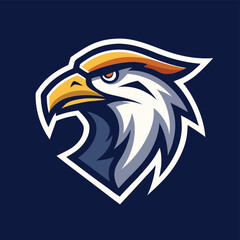 Aufkleber - Stylized eagle logo designed as a vector illustration featuring bold colors emphasizing strength and agility, suitable for sports teams or branding