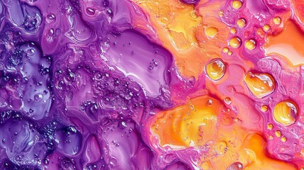 Poster - Abstract Purple Orange Fluid Acrylic Painting Texture Background Swirling Vibrant Colors Modern Art Design Element High Resolution Image Digital Wallpaper Print Graphic Design Resource mix flow style 