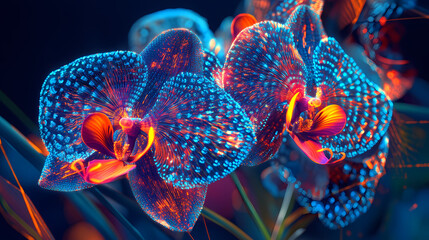 Wall Mural - abstract tropical flowers