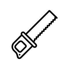 Poster - Illustration of a hand saw with a handle and a toothed blade used for cutting wood or other materials