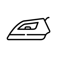 Poster - Illustration of a simple black outline of an iron used for pressing and smoothing clothing items flat