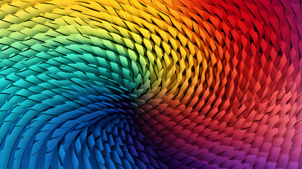 Poster - Vibrant spectrum swirling array of rainbow colored elements in a hypnotic design