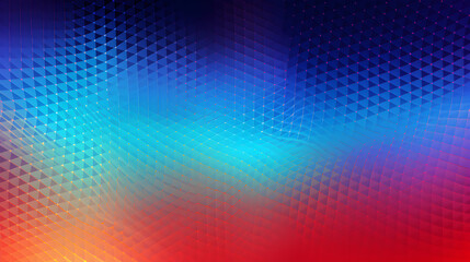 Poster - Geometric gradient background with triangle pattern and wavy lines, modern style