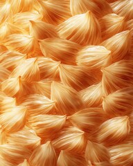 Poster - Close-up of a vibrant orange surface resembling delicately layered petals or scales.