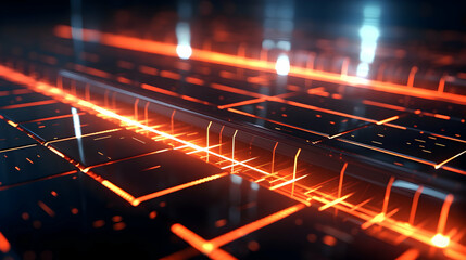 Poster - Abstract luminous grid backdrop evoking futuristic technology and innovation
