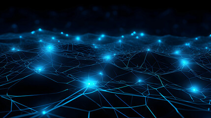 Poster - Abstract digital landscape representing data networks and connectivity solutions