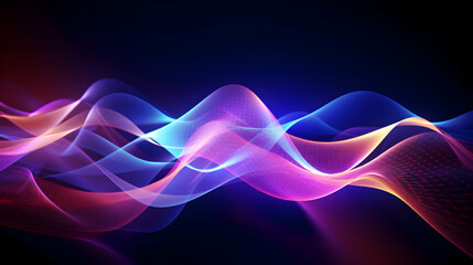 Poster - Abstract luminous waves background with vibrant color gradients effect