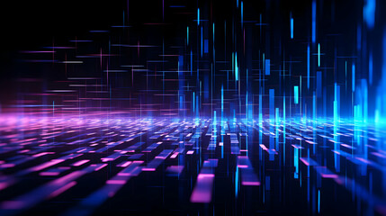 Poster - Futuristic abstract background with glowing blue and pink light trails