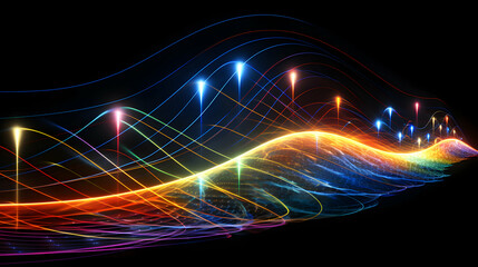 Poster - Abstract Spectrum: Dynamic Data Visualization with Luminous Waveforms on Black
