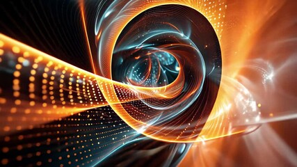 Leinwandbilder - Dynamic abstract swirl of lights and colors over a dark background in 4k resolution showcasing vibrant animation and motion effects