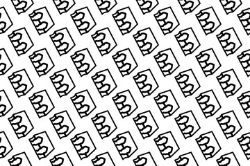 Poster - Seamless pattern completely filled with outlines of magic book symbols. Elements are evenly spaced. Illustration on transparent background