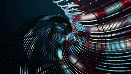 Poster - Futuristic video animation with stripe wave object in slow motion, 4096x2304 loop 4K
