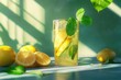 © Espresso - Refreshing lemon mint drink with bright colors and tropical vibes.