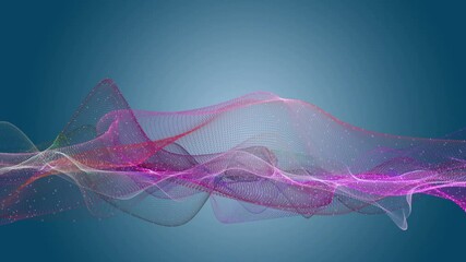 Poster - Romantic video animation with particle wave object in slow motion, 4096x2304 loop 4K