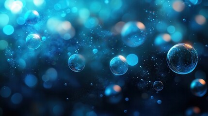 Aufkleber - Bubbles floating in a vibrant space filled with soft light and dreamlike colors