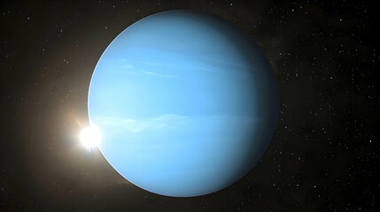 Wall Mural - Uranus Planet In Outer Space With Sunlight