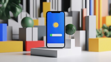 Poster - Abstract UI layout showing product discovery and smart search in mobile shopping app