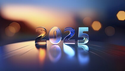 Poster - Future Year 2025 with Abstract Design and Lighting Effects