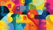 © Auraclicks - Abstract communication shapes representing team alignment internal dialogue employee communication strategies Bright and cohesive tones enhance message clarity
