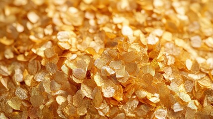 Leinwandbilder - Sparkling gold coins scattered across a surface illuminated by warm light during a festive celebration or special occasion