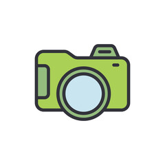 Poster - Camera colored icons, minimalist vector illustration ,simple transparent graphic element .Isolated on white background
