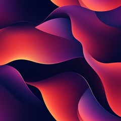 Poster - Abstract Dynamic Gradient Shapes Energetic Movement in Red Purple and Dark Hues