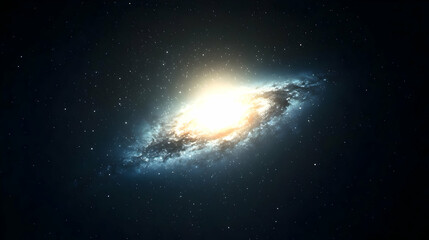 Wall Mural - Spiral Galaxy In Deep Space With Bright Center