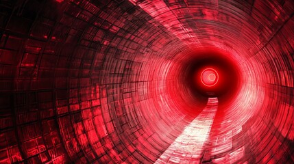 Poster - Abstract Red Tunnel Background Digital Art Graphic Design Modern Technology Futuristic Red Background Red Light Sci Fi Tunnel Interior Design Red Texture Background Red Pattern Background Digital     