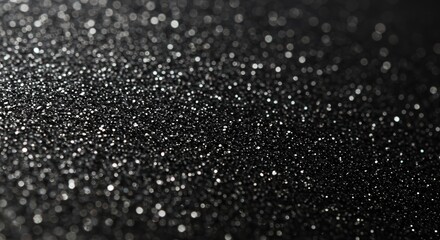 Poster - Sparkling Black Glitter Texture Shimmering in Light Close-Up Detail