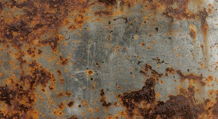 Poster - Oxidized Metal Texture Showing Rust Corrosion and Surface Damage