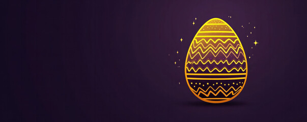 Poster - A gold egg with a purple background. The egg is surrounded by a gold border. The egg is the main focus of the image