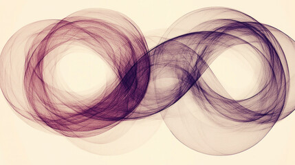 Poster - The image is a purple and white swirl that looks like an infinity symbol. The swirls are very close together, creating a sense of movement and energy. The color combination of purple