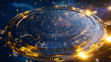 Poster - Astrological event visualization cosmic space digital artwork sci-fi environment futuristic viewpoint