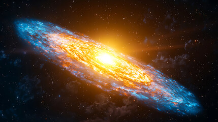 Poster - Stunning cosmic explosion outer space astronomical event galactic environment wide-angle view celestial phenomenon