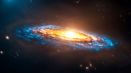 Poster - Cosmic explosion of a galaxy outer space digital art universe wide angle celestial phenomena