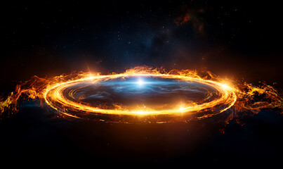 Poster - Cosmic explosion event outer space digital art sci-fi environment wide angle view galactic concept
